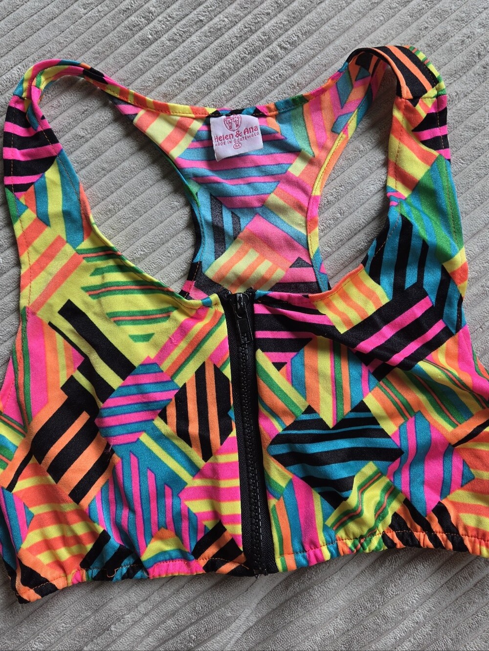 Neon Print Swim Top